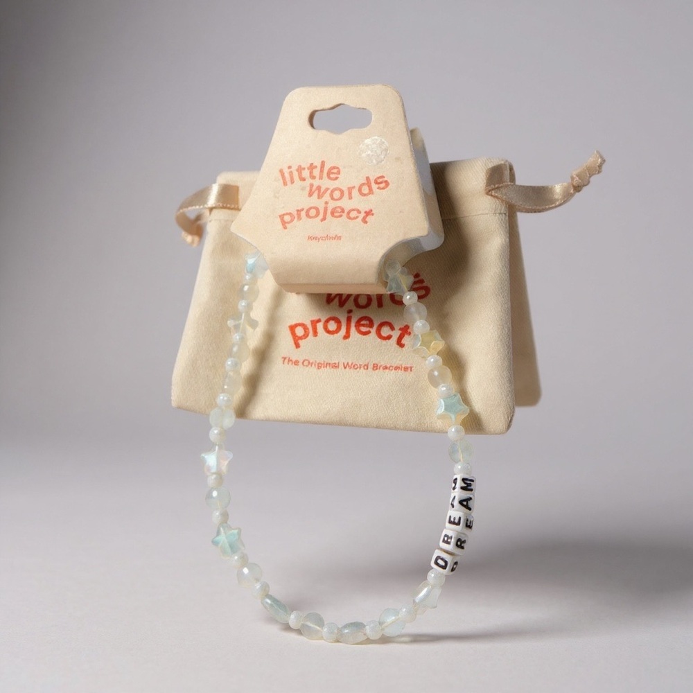 NWT Little Words Project Beaded Charm Keychain Phone Strap Friendship Bracelet